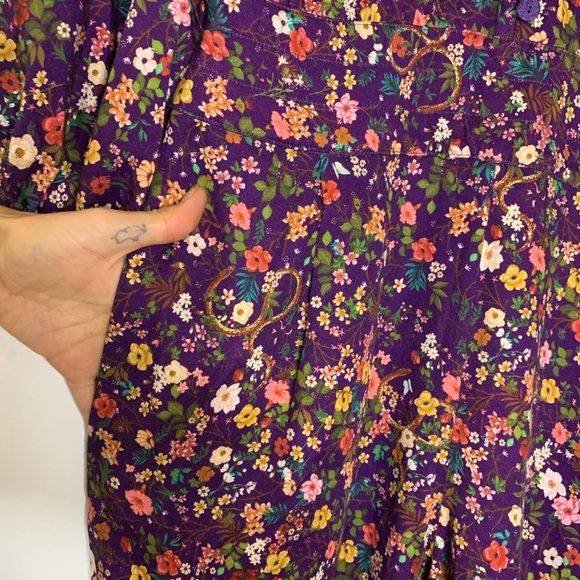 Farm Rio Floral Long Sleeve Jumpsuit in Dark Purple - Picture 8 of 14